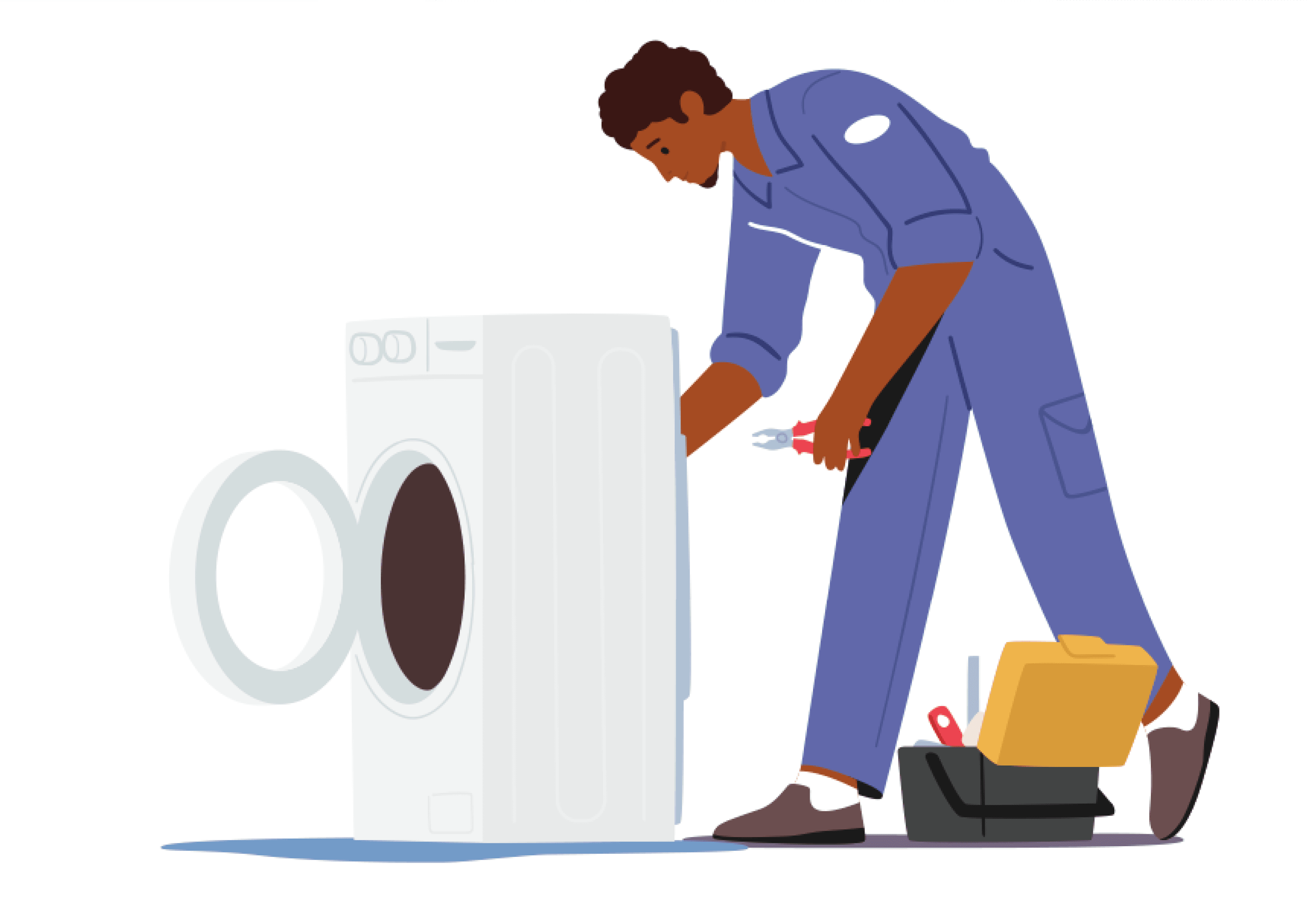 Man Fixing a Washing Machine